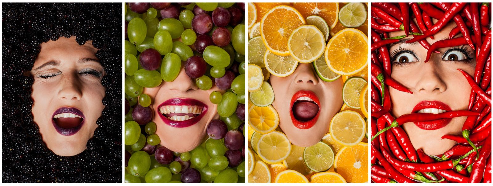 fotoséria faces, portréty s ovocím